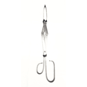 Hand-forged heavy-duty steel tongs for braai and fireplace